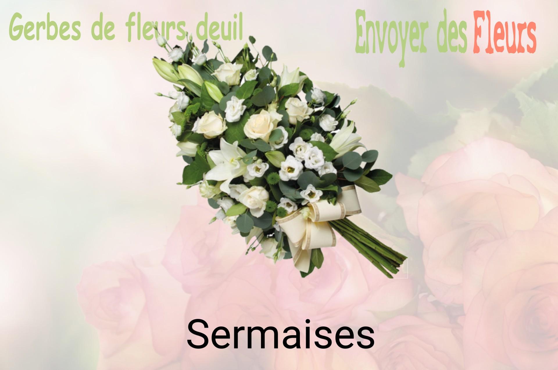 Gerbe de fleurs de deuil livrée à Sermaises